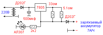 Зарядное устройство для аккумулятора 7А/Ч